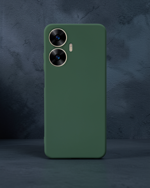 Realme C55 Kılıf First Silikon - Koyu Yeşil
