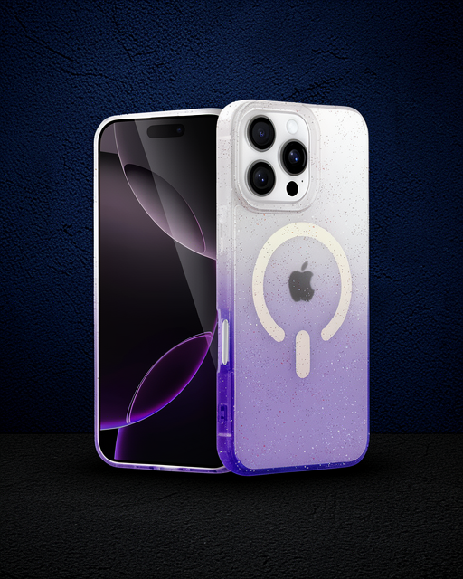 Apple İphone 16 Pro Pummel Shiny Magsafe Kapak - Mor