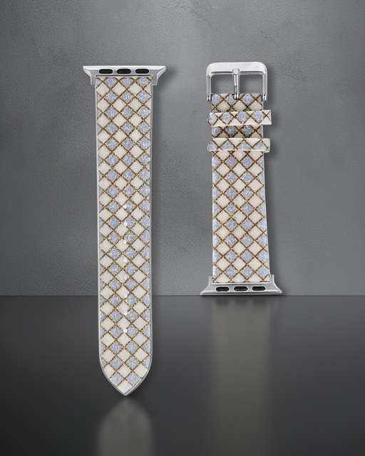 Apple Watch 38mm Karo Motif Kordon - Lila