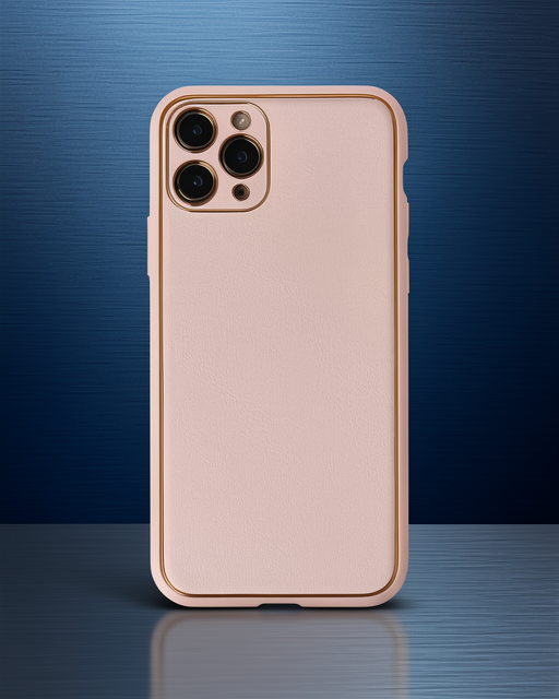 Apple İphone 11 Pro Kılıf Coco Deri Silikon Kapak - Pudra