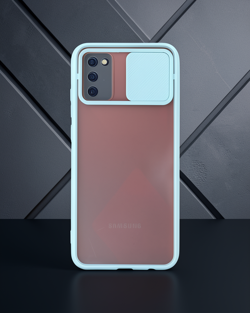 Samsung Galaxy A02s Kılıf Palm Buzlu Kamera Sürgülü Silikon - Turkuaz