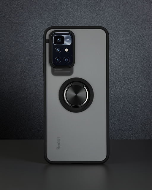 Xiaomi Redmi 10 2022 Kılıf Montreal Yüzüklü Silikon Kapak - Siyah