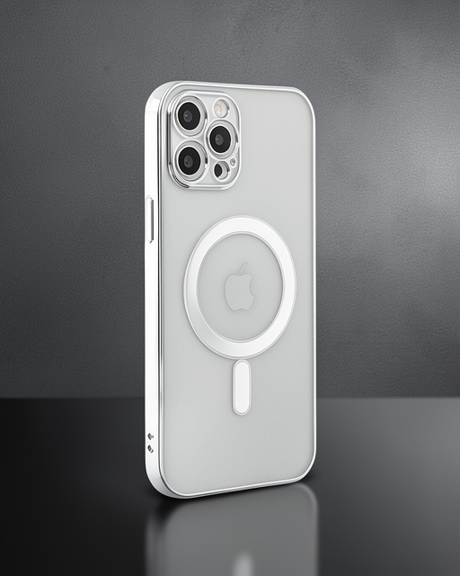 Apple İphone 12 Pro Kılıf Magneticsafe Lazer Silikon - Gümüş