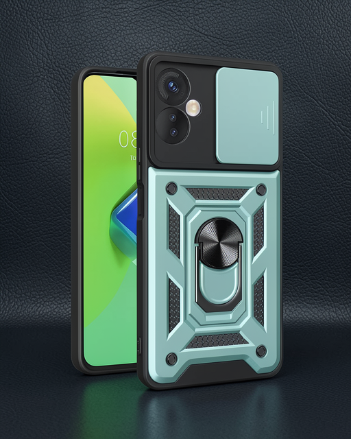 İnfinix Hot 30 4g Kılıf Pars Lens Yüzüklü Silikon - Yeşil