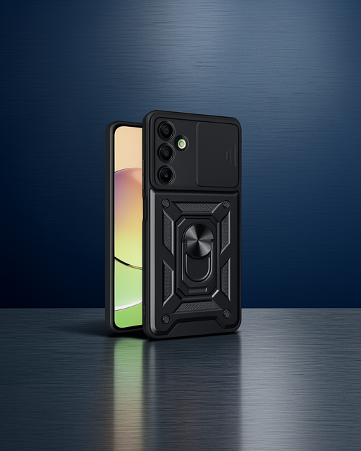 Samsung Galaxy A16 5g Kılıf Pars Lens Yüzüklü Silikon - Siyah
