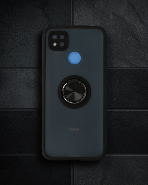 Xiaomi Redmi 9c Kılıf Montreal Yüzüklü Silikon Kapak - Siyah