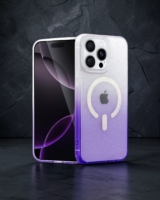 Apple İphone 15 Pro Max Pummel Shiny Magsafe Kapak - Mor