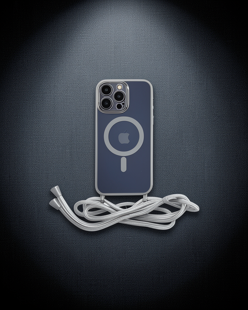 Apple İphone 13 Pro Max Kılıf Divo Lazer Askılı Magsafe Kapak - Gümüş