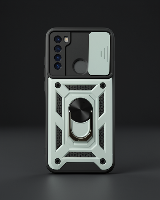 Xiaomi Redmi Note 8 Kılıf Pars Lens Yüzüklü Silikon - Yeşil