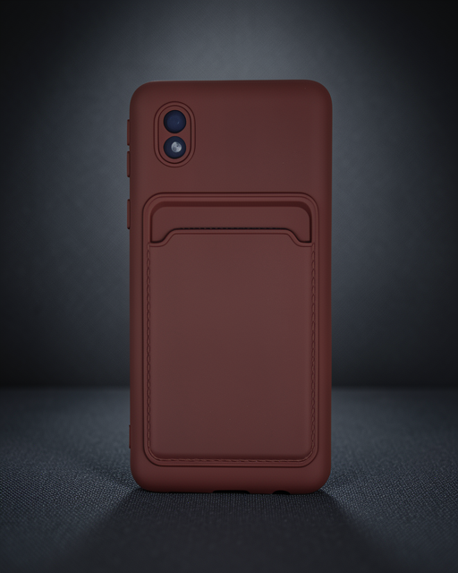 Samsung Galaxy A01 Core Kılıf Kelvin Kartvizitli Silikon - Bordo