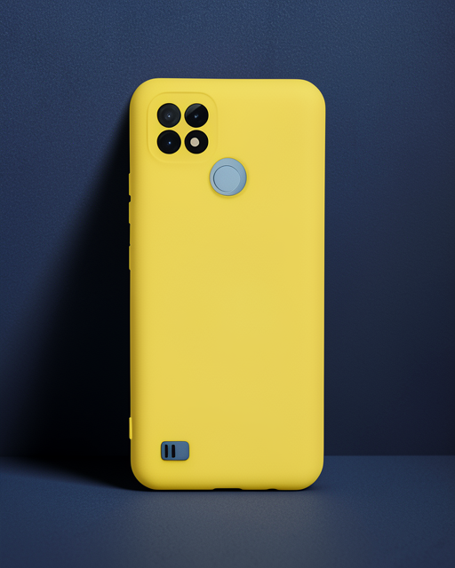 Realme C21 Kılıf Nano İçi Kadife Silikon - Sarı