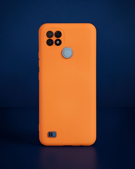 Realme C21 Kılıf Nano İçi Kadife Silikon - Turuncu
