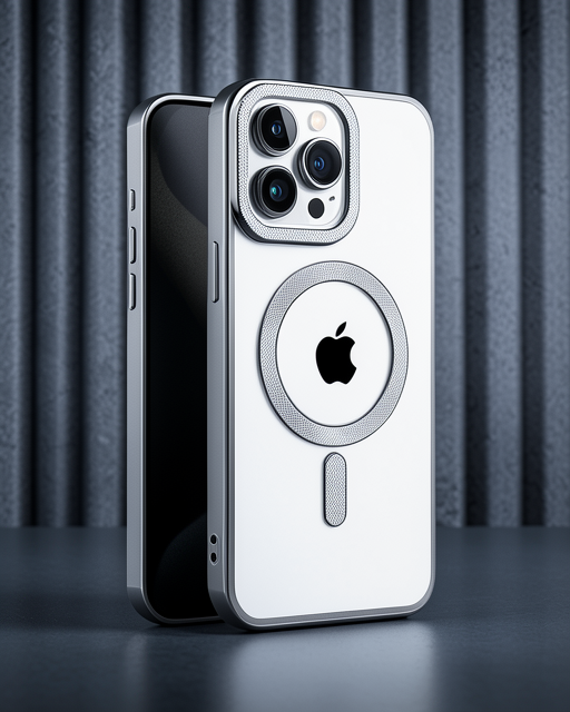 Apple İphone 15 Pro Kılıf Kronos Magsafe Kapak - Titanyum Gri