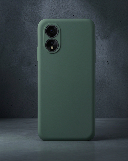 Oppo A38 Kılıf First Silikon - Koyu Yeşil
