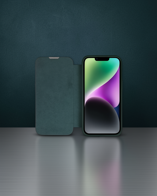 Apple İphone 13 Pro Kılıf Dolpin Kapaklı - Koyu Yeşil