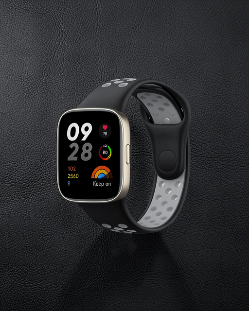 Xiaomi Redmi Watch 3 Spor Delikli Kordon (saat Değildir) - Siyah-gri