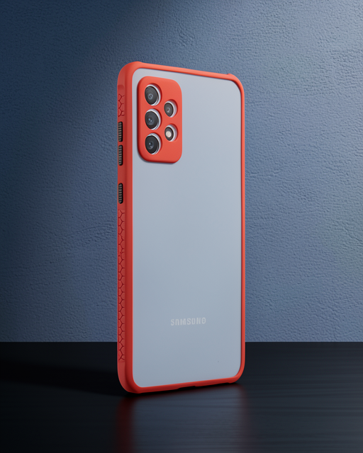 Samsung Galaxy A72 Kılıf Miami Şeffaf Silikon - Kırmızı