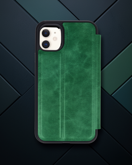 Apple İphone 11 Kılıf Flip Cover - Koyu Yeşil