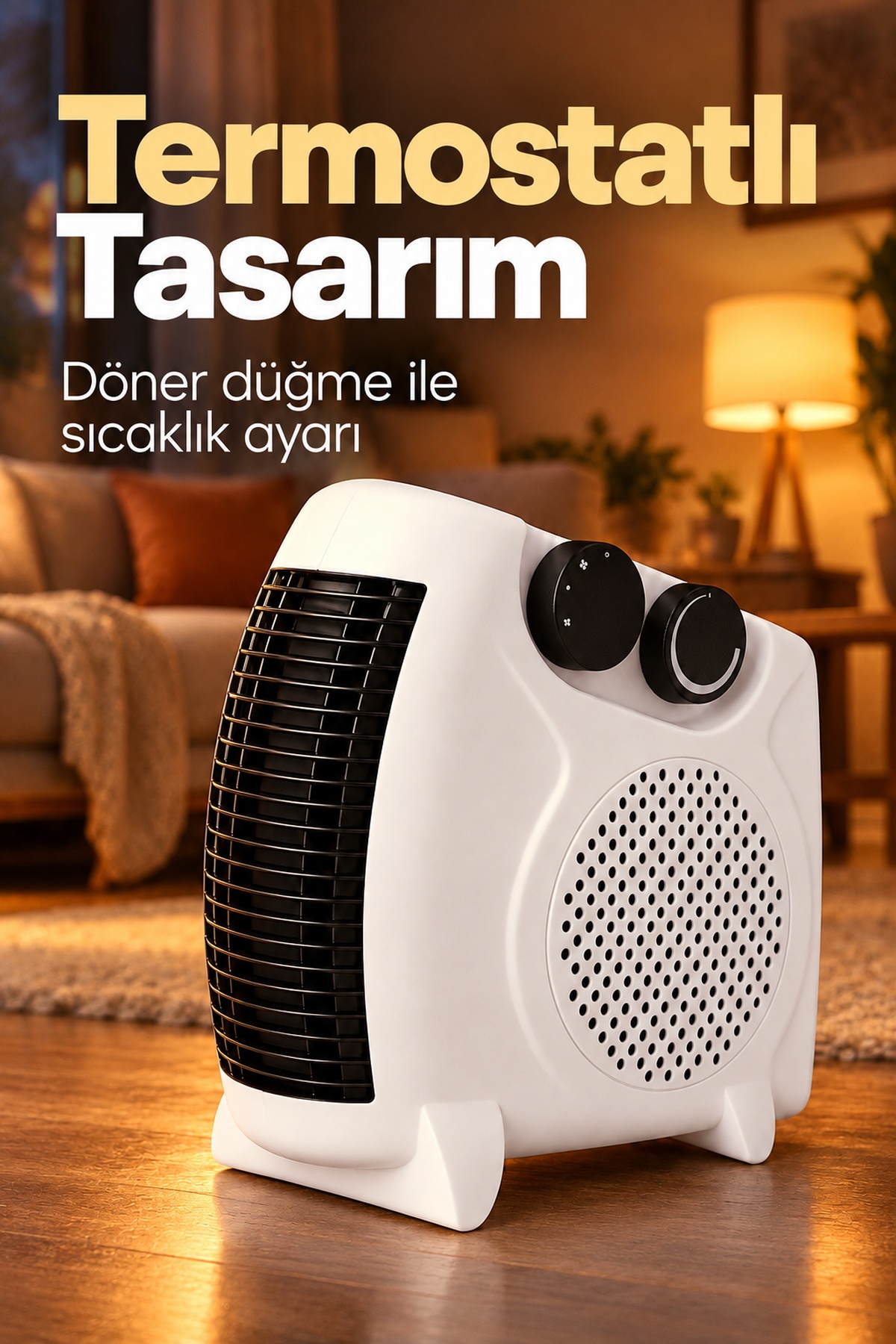 Elektrikli Fanlı Isıtıcı Termostatlı Yatay ve Dikey Kullanım