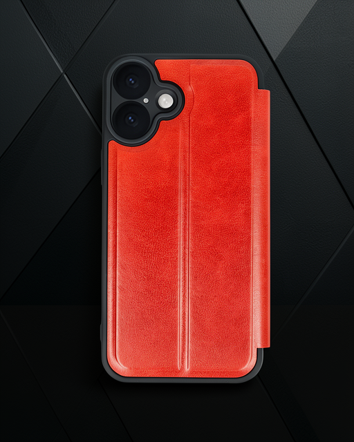 Apple İphone 16 Kılıf Flip Cover - Kırmızı