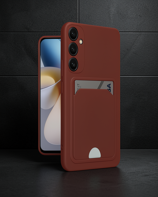 Samsung Galaxy A55 5g Kılıf Kelvin Kartvizitli Silikon - Bordo