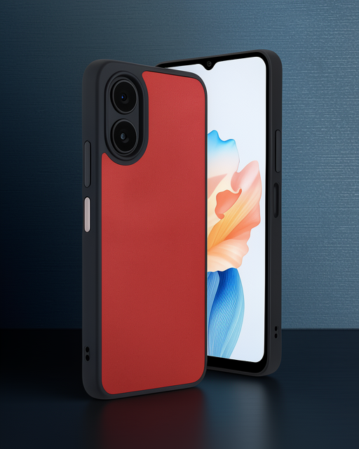 Oppo A38 Kılıf Aras Deri Kapak - Kırmızı