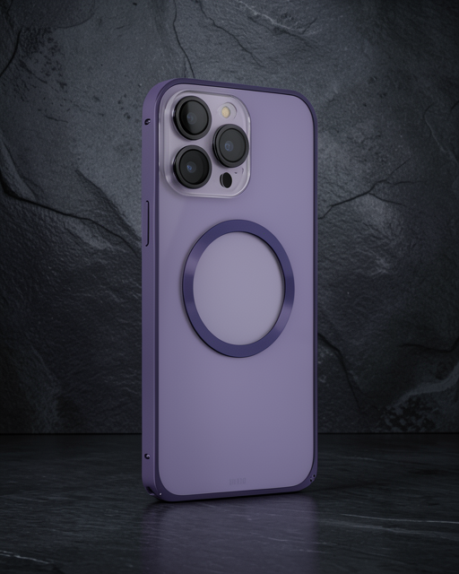Joko Apple İphone 14 Pro Kılıf Metal Bumper Magneticsafe Kapak - Derin Mor