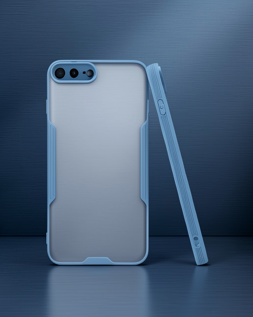 Apple İphone 7 Plus Kılıf Platin Silikon - Mavi
