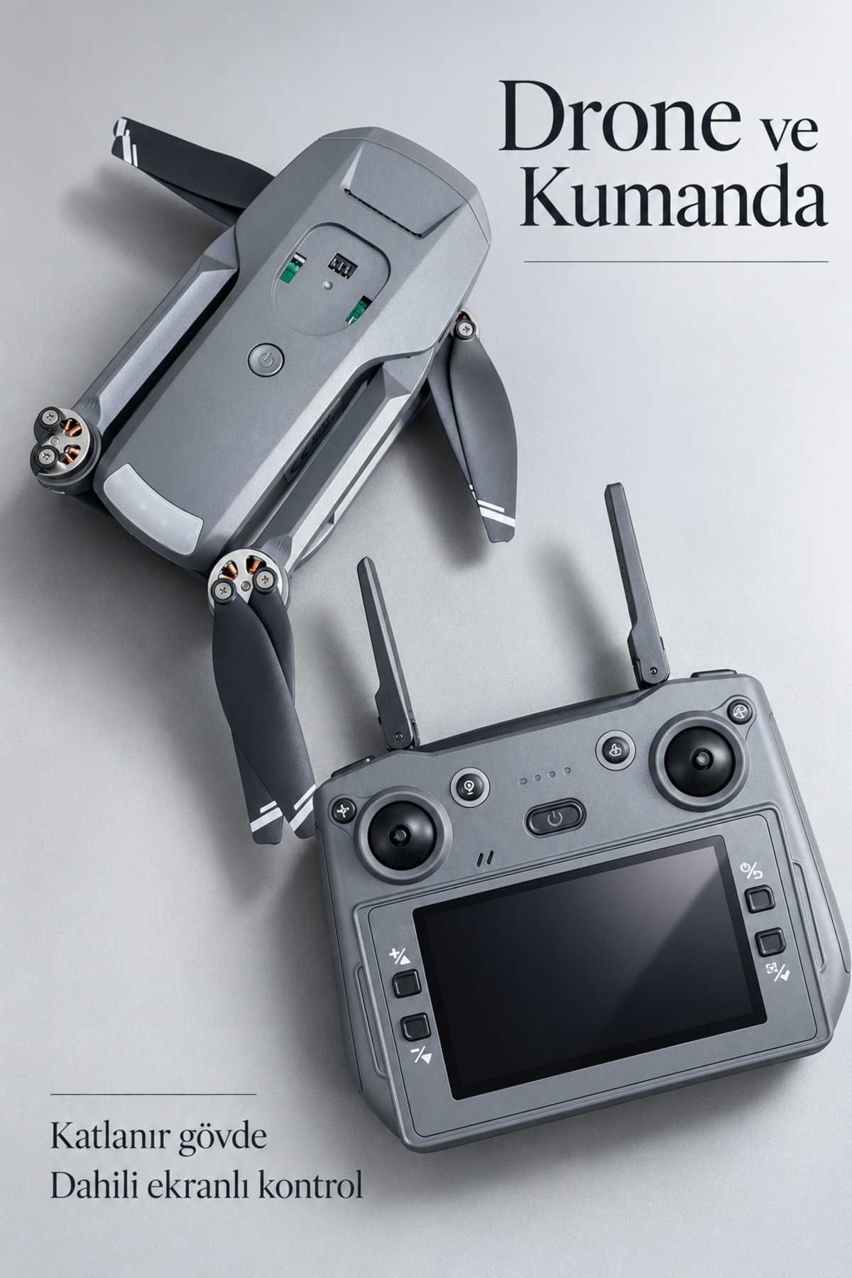 Ekranlı Kumandalı Drone Fotoğraf ve Video Kayıt Özellikli