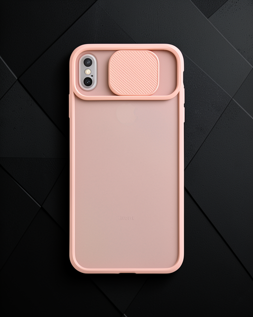 Apple İphone Xs Max Kılıf Palm Buzlu Kamera Sürgülü Silikon - Pembe