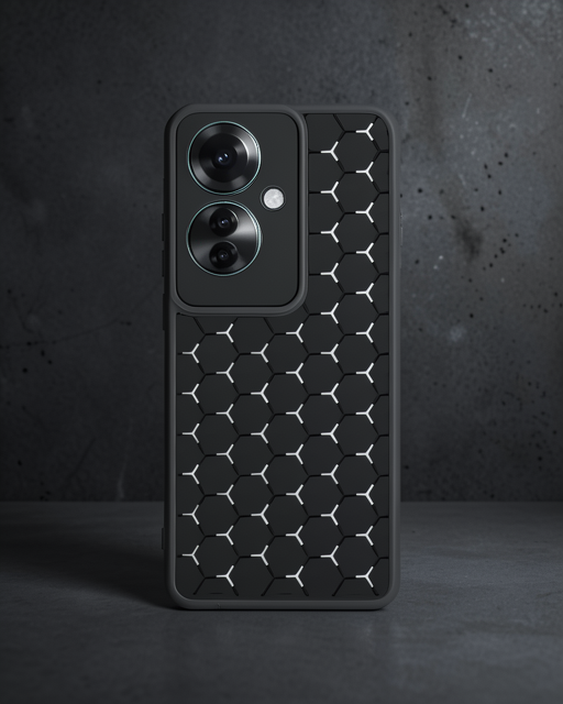 Oppo Reno 11f Kılıf Petek Silikon Kapak - Siyah
