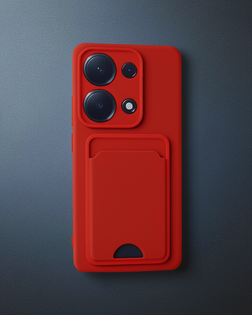 Xiaomi Redmi Note 13 Pro 4g Kılıf Kelvin Kartvizitli Silikon - Kırmızı
