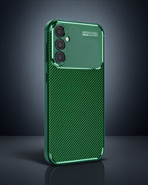 Samsung Galaxy S25 Plus Kılıf Auto Focus Karbon Kapak - Koyu Yeşil