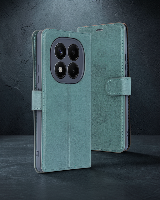 Xiaomi Redmi Note 14 Pro 5g Kılıf Trend S Plus Kapaklı Kılıf - Yeşil