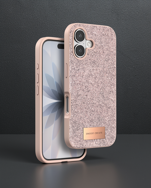 Onegif Apple İphone 17 Bright Simli Kapak - Pembe