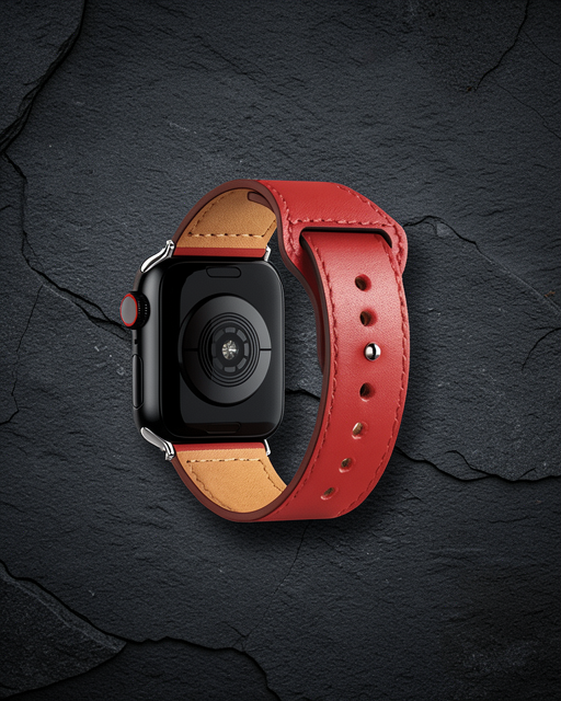 Apple Watch 42mm Kr415 Luaz Deri Kordon (saat Değildir) - Kırmızı