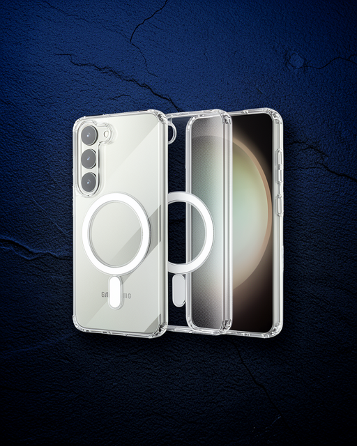 Samsung Galaxy S23 Kılıf Magneticsafe Şeffaf Silikon - Şeffaf