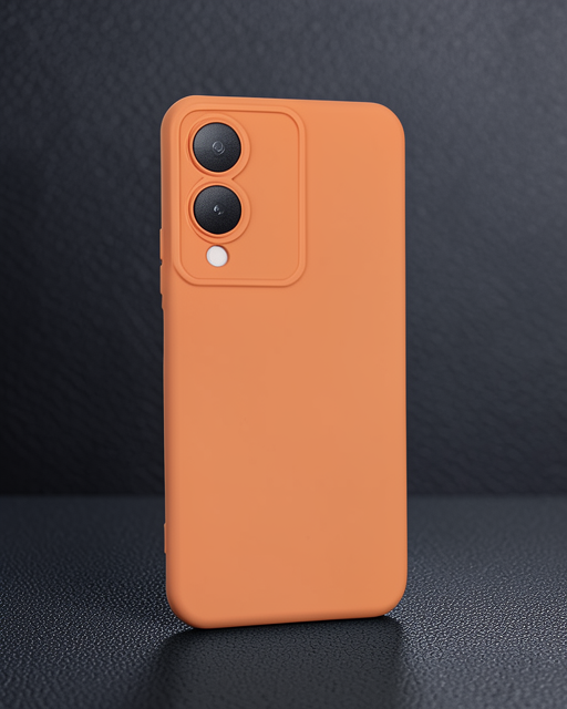 Vivo Y17s Kılıf Nano İçi Kadife Silikon - Turuncu