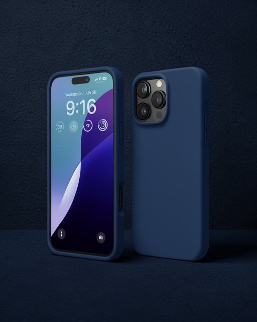 Apple İphone 16 Pro Kılıf Nano İçi Kadife Silikon - Lacivert