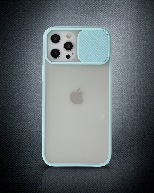 Apple İphone 12 Pro Max Kılıf Palm Buzlu Kamera Sürgülü Silikon - Turkuaz