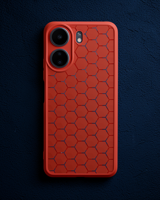 Xiaomi Redmi 13c Kılıf Petek Silikon Kapak - Kırmızı