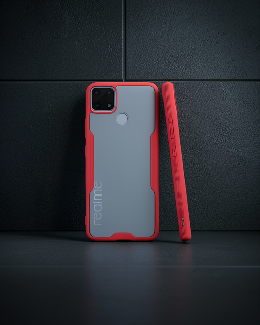 Realme C25 Kılıf Platin Silikon - Kırmızı