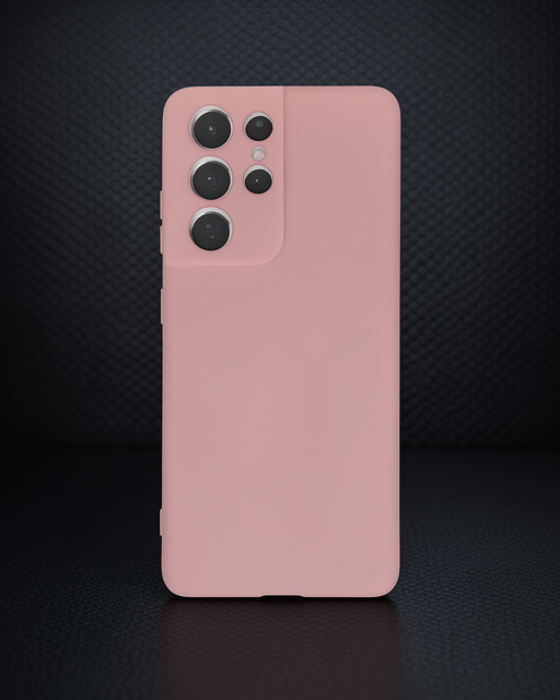 Samsung Galaxy S21 Ultra Kılıf Nano İçi Kadife Silikon - Pudra