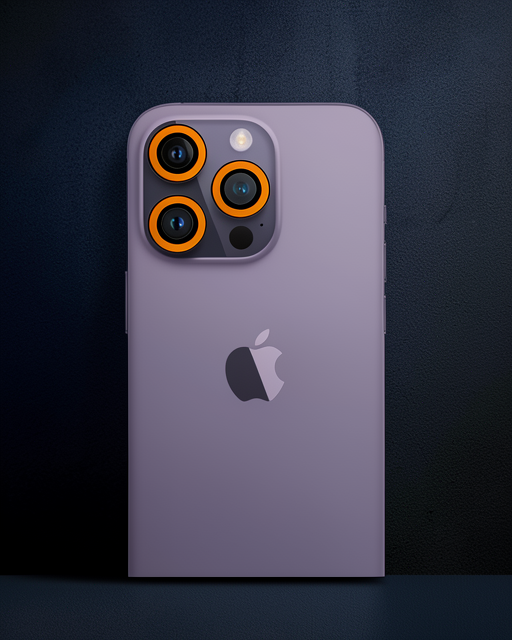 Apple İphone 12 Pro Neon Fosforlu Kamera Lens - Sarı