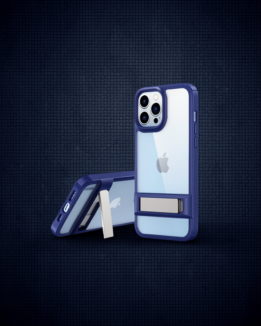 Apple İphone 13 Pro Kılıf Rolet Stand Kapak - Lacivert