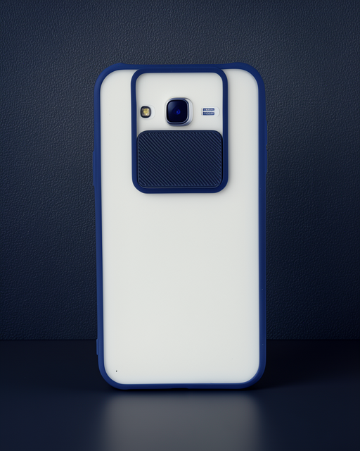Samsung Galaxy J7 Kılıf Palm Buzlu Kamera Sürgülü Silikon - Lacivert