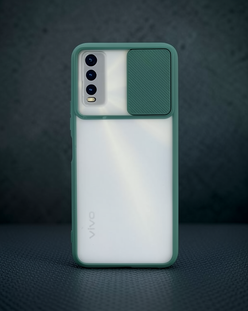Vivo Y11s Kılıf Palm Buzlu Kamera Sürgülü Silikon - Yeşil