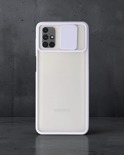 Samsung Galaxy M51 Kılıf Palm Buzlu Kamera Sürgülü Silikon - Lila