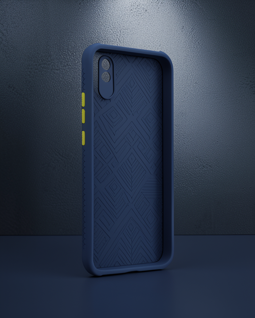 Xiaomi Redmi 9a Kılıf Miami Şeffaf Silikon - Lacivert