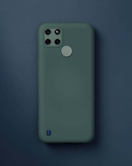 Realme C25y Kılıf Nano İçi Kadife Silikon - Koyu Yeşil